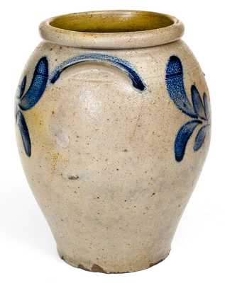 Two-Gallon att. Miller Pottery, Strasburg, VA Stoneware Jar, circa 1835
