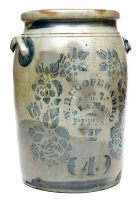 4 Gal. W. D. COOPER & BRO. / PITTSBURGH, PA Stoneware Advertising Crock