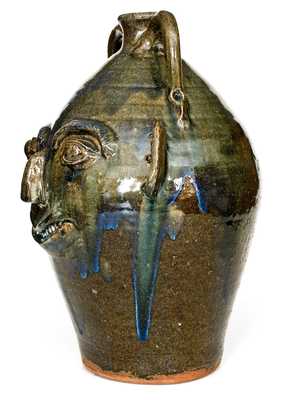 Monumental B. B. CRAIG / VALE, NC Double-Handled Stoneware Face Jug