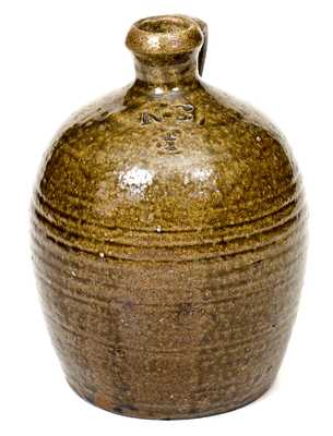 Fine Nelson Bass, Lincoln County, NC Alkaline-Glazed 1/2 Gal. Stoneware Jug