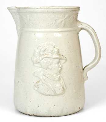 Molded Bristol-Glazed Stoneware Pitcher