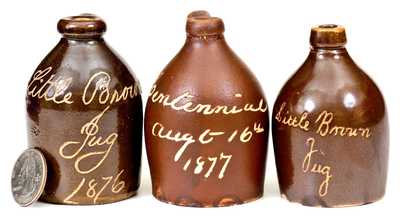 Lot of Three: Bennington, VT Little Brown Jugs