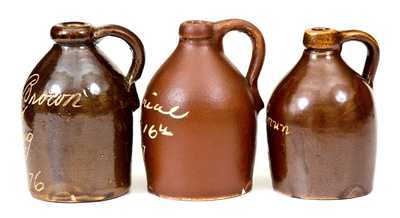 Lot of Three: Bennington, VT Little Brown Jugs