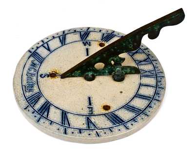 Very Rare Stoneware Sundial att. Richard Remmey, Philadelphia, PA, Inscribed "H. C. Bailey"