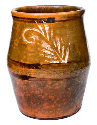 Outstanding Large-Sized Redware Jar, Rochester-Genesee Valley, NY, circa 1840-60