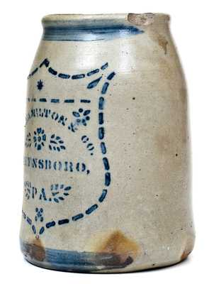 Fine JAS. HAMILTON & CO. / GREENSBORO, PA Stoneware Wax Sealer w/ Shield Decoration