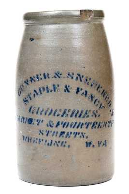 Fine GUNNER & SNEDEKER / WHEELING, W. VA Stoneware Wax Sealer w/ Stenciled Advertising