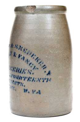 Fine GUNNER & SNEDEKER / WHEELING, W. VA Stoneware Wax Sealer w/ Stenciled Advertising