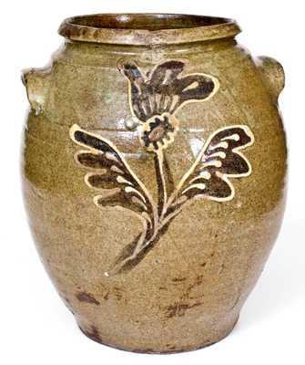 Exceptional Collin Rhodes, Edgefield, SC, Stoneware Jar w/ Two-Color Slip Decoration