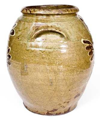 Exceptional Collin Rhodes, Edgefield, SC, Stoneware Jar w/ Two-Color Slip Decoration