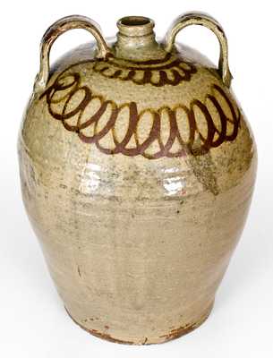 Scarce Six-Gallon att. Thomas Chandler and John Trapp, Edgefield, SC Double-Handled Stoneware Jug