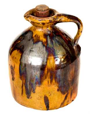 Fine Redware Syrup Jug, PA or New England origin