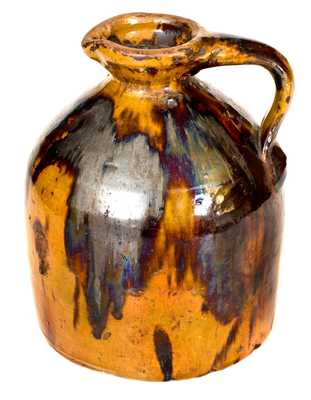 Fine Redware Syrup Jug, PA or New England origin