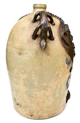 Exceedingly Rare and Important Twenty-Gallon Stoneware Face Water Cooler