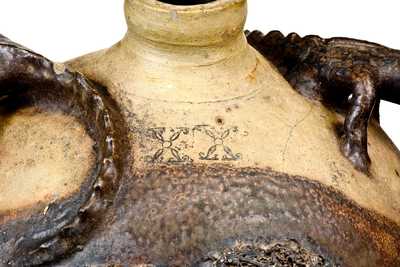 Exceedingly Rare and Important Twenty-Gallon Stoneware Face Water Cooler