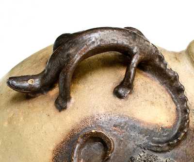 Exceedingly Rare and Important Twenty-Gallon Stoneware Face Water Cooler
