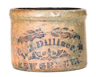 Rare L. B. Dilliner / New Geneva, PA Stoneware Butter Crock