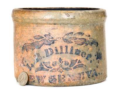 Rare L. B. Dilliner / New Geneva, PA Stoneware Butter Crock