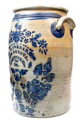 Outstanding 12 Gal. A. CONRAD / NEW GENEVA / FAYETTE CO., PA Stoneware Jar