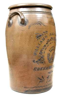 12 Gal. WILLIAMS & REPPERT / GREENSBORO, PA Stoneware Jar w/ Stenciled Eagle Decoration