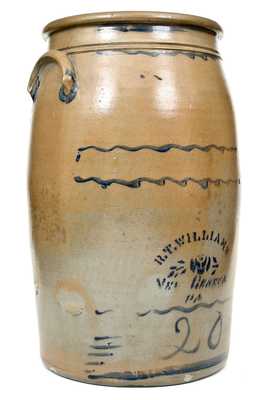 20 Gal. R. T. WILLIAMS / NEW GENEVA, PA Stoneware Jar with Striped Decoration