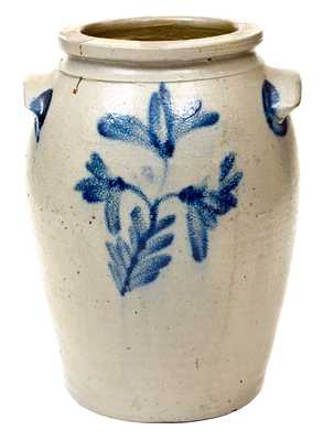 Attrib. Enoch Burnett, Washington, D.C. Stoneware Jar with Floral Decoration