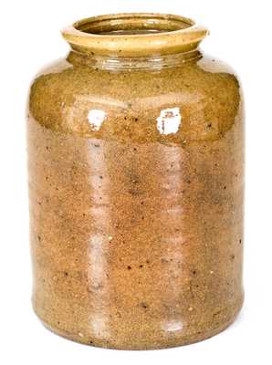 JOHN BELL, Waynesboro, PA, Yellow-Glazed Redware Canning Jar