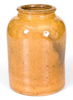 JOHN BELL (Waynesboro, Pennsylvania) Yellow-Glazed Redware Canning Jar