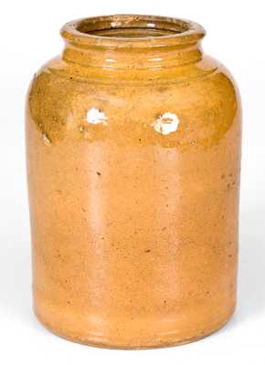 JOHN BELL (Waynesboro, Pennsylvania) Yellow-Glazed Redware Canning Jar