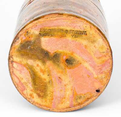 Very Rare BACHER & KERN / WINCHESTER, VA Redware Jar w/ Vibrant Glaze