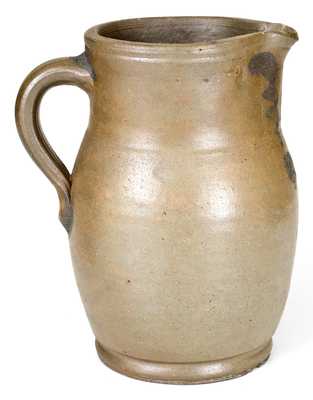 1/2 Gal. Rockingham County, Virginia, Stoneware Pitcher w/ Floral Decoration