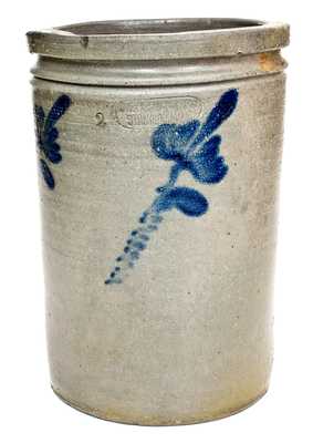 J. EBERLY & BRO. / STRASBURG, VA Stoneware Jar with Floral Decoration