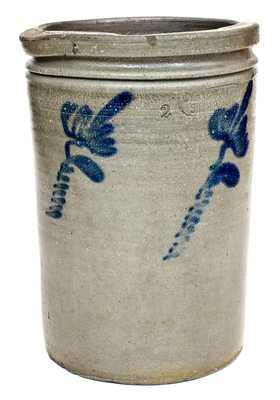 J. EBERLY & BRO. / STRASBURG, VA Stoneware Jar with Floral Decoration