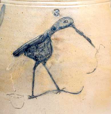 Outstanding B. EDMANDS & CO. / CHARLESTOWN, MA Churn w/ Incised Spouting Whale and Shorebird