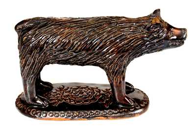 Outstanding Pennsylvania Redware Standing Bear Figure