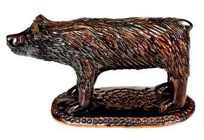 Outstanding Pennsylvania Redware Standing Bear Figure