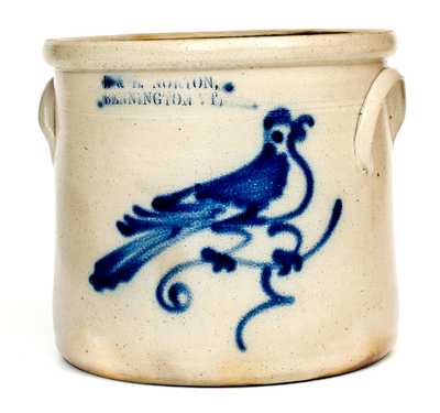 1 Gal. J. & E. NORTON / BENNINGTON, VT Stoneware Crock with Bird Decoration