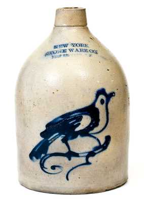 1 Gal. NEW YORK STONEWARE CO. / FORT EDWARD, NY Stoneware Bird Jug