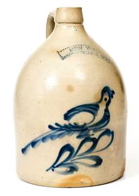 1 Gal. NEW YORK STONEWARE CO. Jug with Bird Decoration