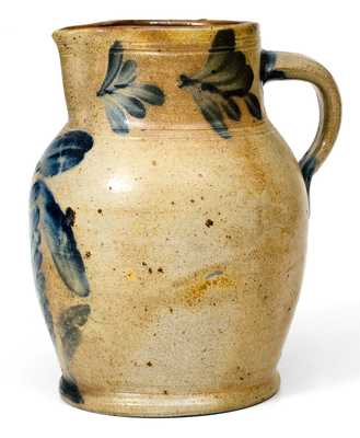 1/2 Gal. Remmey Family, Philadelphia Stoneware Pitcher w/ Floral Decoration