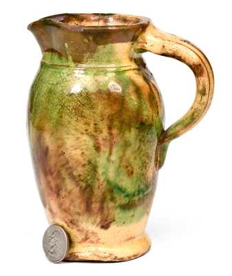 Small-Sized Multi-Glazed Redware Pitcher, Strasburg, VA, circa 1890