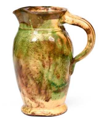 Small-Sized Multi-Glazed Redware Pitcher, Strasburg, VA, circa 1890