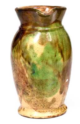 Small-Sized Multi-Glazed Redware Pitcher, Strasburg, VA, circa 1890