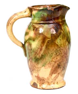 Small-Sized Multi-Glazed Redware Pitcher, Strasburg, VA, circa 1890