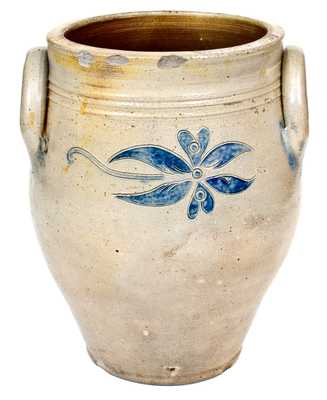 Probably Peter Cross (Hartford, CT) Stoneware Jar w/ Fine Incised Decoration