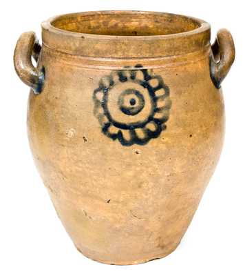 2 Gal. Stoneware Jar with Sunflower Decoration, probably New York State, early 19th century
