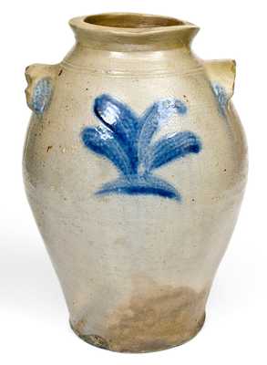 Early Albany, NY Stoneware Jar with Scalloped Handles