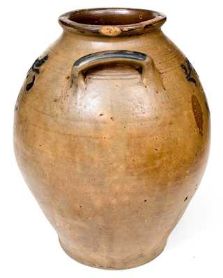Fine 4 Gal. C. CROLIUS / NEW-YORK Stoneware Jar w/ Incised and Brushed Cobalt Decoration