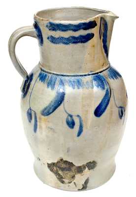 Rare 3 Gal. Baltimore, Maryland Stoneware Pitcher, circa 1840