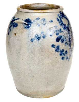 1 1/2 Gal. H. SMITH & CO., Alexandria, VA Stoneware Jar w/ Floral Decoration